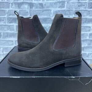 Thursday Boot Co Dark Olive Suede Duchess Chelsea Ankle Boots Womens Size 8 New